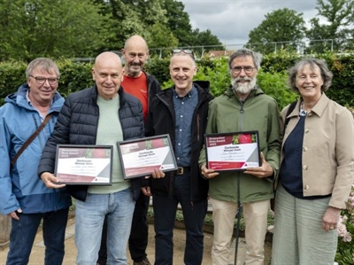 Rosa Millie Fleur wint Rivierenhof Rose Award