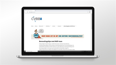 Webpagina MAP-man met bemestingstips voor betere waterkwaliteit in Vlaanderen