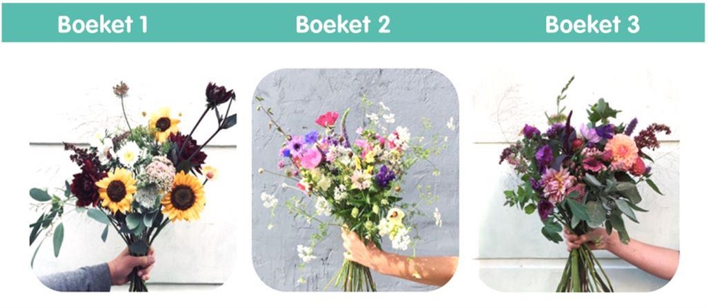 Boeketten biologische bloemen