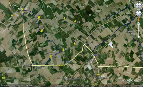 Figuur 1 Illustratie van een frequente meting voor het MAP-meetpunt 990035 in Watou (West-Vlaanderen)